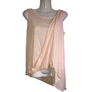 White House Black Market top XS asymmetrical textured lightweight raw‎ edge hem